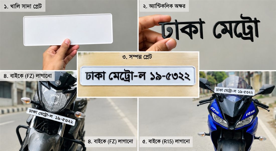 প্লেট তৈরির ধাপ থেকে বাইকে ফিটিং পর্যন্ত